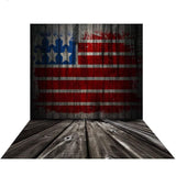 Allenjoy Independence Day Dark Vintage Patriotic USA Flag Wood Backdrop
