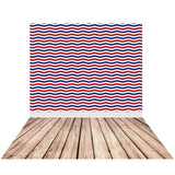 Allenjoy Backdrops Red Blue White Chevron Wood Backgrounds for Photo Studio New Year
