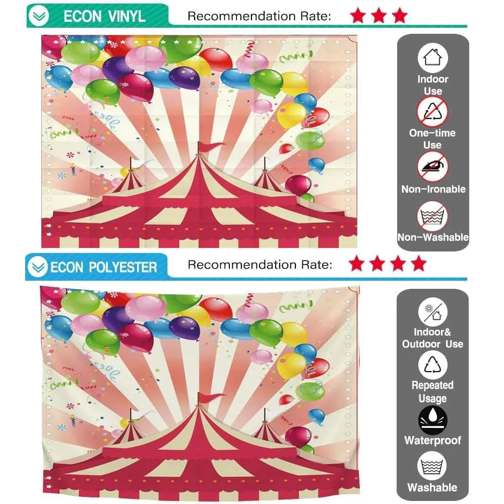 Allenjoy Background Balloon Circus Ribbons Stripes Happy Children Background Polyester - Allenjoystudio