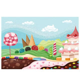 Allenjoy Background Candy Bar White Sugar Wind Sweet Cream Chocolate River Children Party