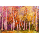 Allenjoy Watercolor Painting Autumn Forest Colorful Backdrop