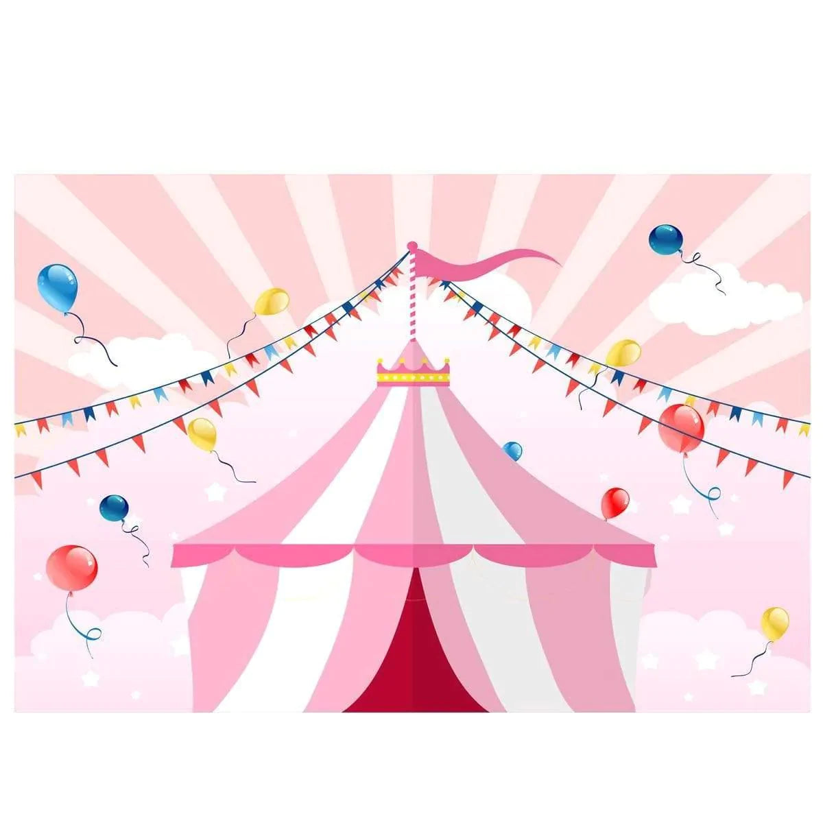 Allenjoy Background Pink Flags Golden Circus Birthday Backdrop Birthday Celebration - Allenjoystudio