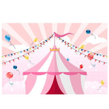 Allenjoy Background Pink Flags Golden Circus Birthday Backdrop Birthday Celebration