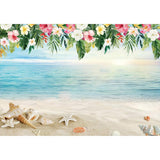 Allenjoy Summer Seaside Sand Beach Starfish Shell  Flower Backdrop