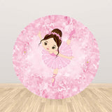 Allenjoy Ballet Shoes Beauty Girl Pink Round Backdrop