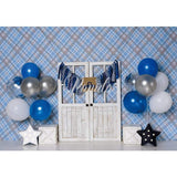 Allenjoy Balloons Blue Boy Birthday  Backdrop Designed by Panida Phillips
