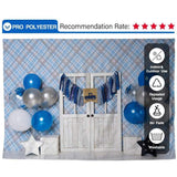 Allenjoy Balloons Blue Boy Birthday  Backdrop Designed by Panida Phillips - Allenjoystudio