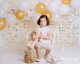 Allenjoy Balloons Gold glitter Backdrop Designed by Panida Phillips - Allenjoystudio