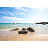Allenjoy Beach Stone Ocean Summer Backdrop for Holiday Sunshine