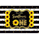 Allenjoy Black and White Stripes Sunflower Backdrop for 1st Birthday