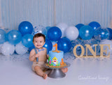 Allenjoy Blue Balloon Backdrop for Boys Designed by Panida Phillips