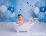 Allenjoy Blue Balloon Little Star Backdrop for Baby Designed by Panida Phillips - Allenjoystudio