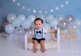 Allenjoy Blue Balloon Little Star Backdrop for Boys Designed by Panida Phillips