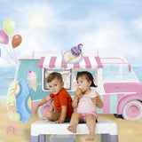 Allenjoy Blue Sky Ice Cream Shop Travel Hawaii Sandy Beach for Children Bridal Shower - Allenjoystudio