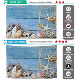 Allenjoy Blue Wooden Backdrop Sealand Starfish Shell for Photography - Allenjoystudio