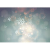 Allenjoy Bokeh Abstract  Snowflakes Green Christmas Backdrop