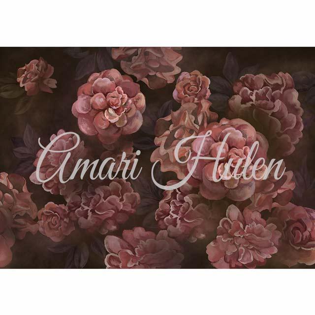 Allenjoy Maroon Floral Photography Backdrop - Allenjoystudio