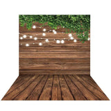 Allenjoy Brown Wood Board Light Leaves Newborn Backdrop