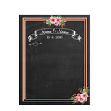 Allenjoy Chalkboard Backdrop Flowers Romantic Wedding Customize Backdrop