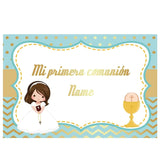 Allenjoy Communion Backdrop with Golden Polka Dots for Girls