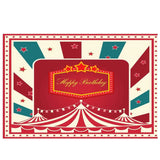 Allenjoy Children Circus Birthday Party Stripes Photo Backdrop Red Blue Stars Banner