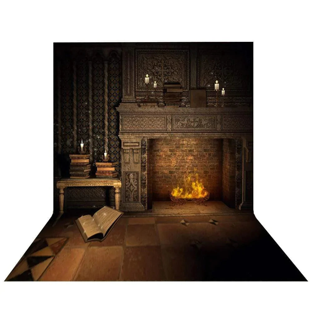 Allenjoy Christmas Backdrop Fireplace Holy Solemnly Backdrop - Allenjoystudio