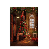 Allenjoy Christmas Tree Window Trojan Horse Living Room Backdrop