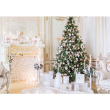 Allenjoy Christmas Backdrop Xmas Tree Fireplace for Family Portrait - Allenjoystudio