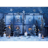Allenjoy Christmas Backdrop Window Decor Star Night Backdrop Photobooth Polyester - Allenjoystudio