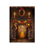 Allenjoy Christmas Solemnly Fireplace Backdrop for Family