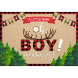 Allenjoy Christmas Lumberjack Oh Boy Backdrop for Baby