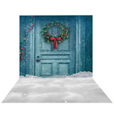 Allenjoy Christmas Wreath Hang on the Door Outdoor Snowland Backdrop - Allenjoystudio