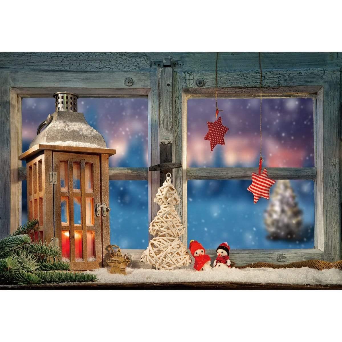 Allenjoy Christmas Winter Snowflake Sparkle Window Backdrop - Allenjoystudio