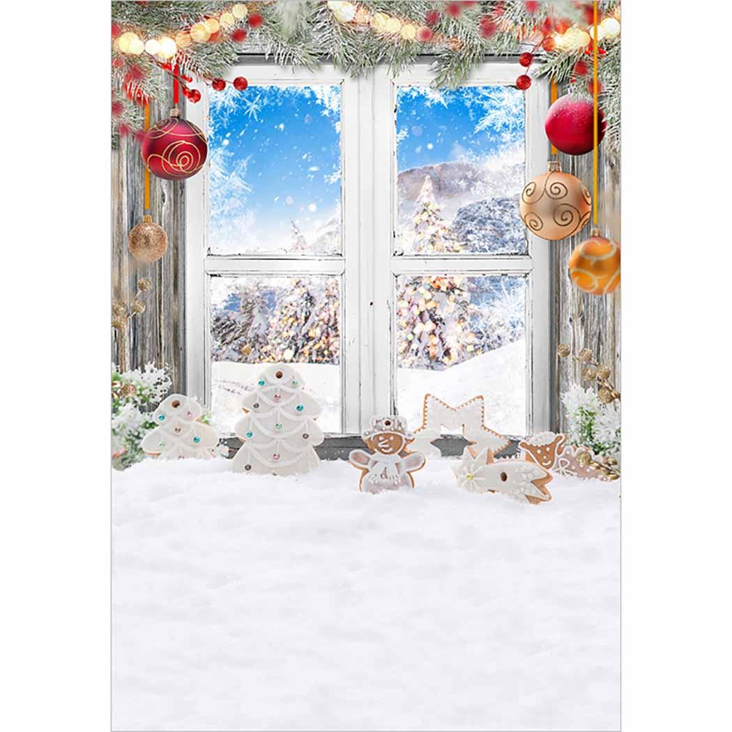 Allenjoy Christmas Window Photography Background Snowflake Winter Backdrop Photoshoot - Allenjoystudio