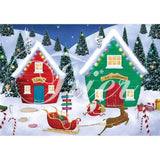 Allenjoy Christmas Winter Backdrop Sandy House Pine Santa Claus for Children