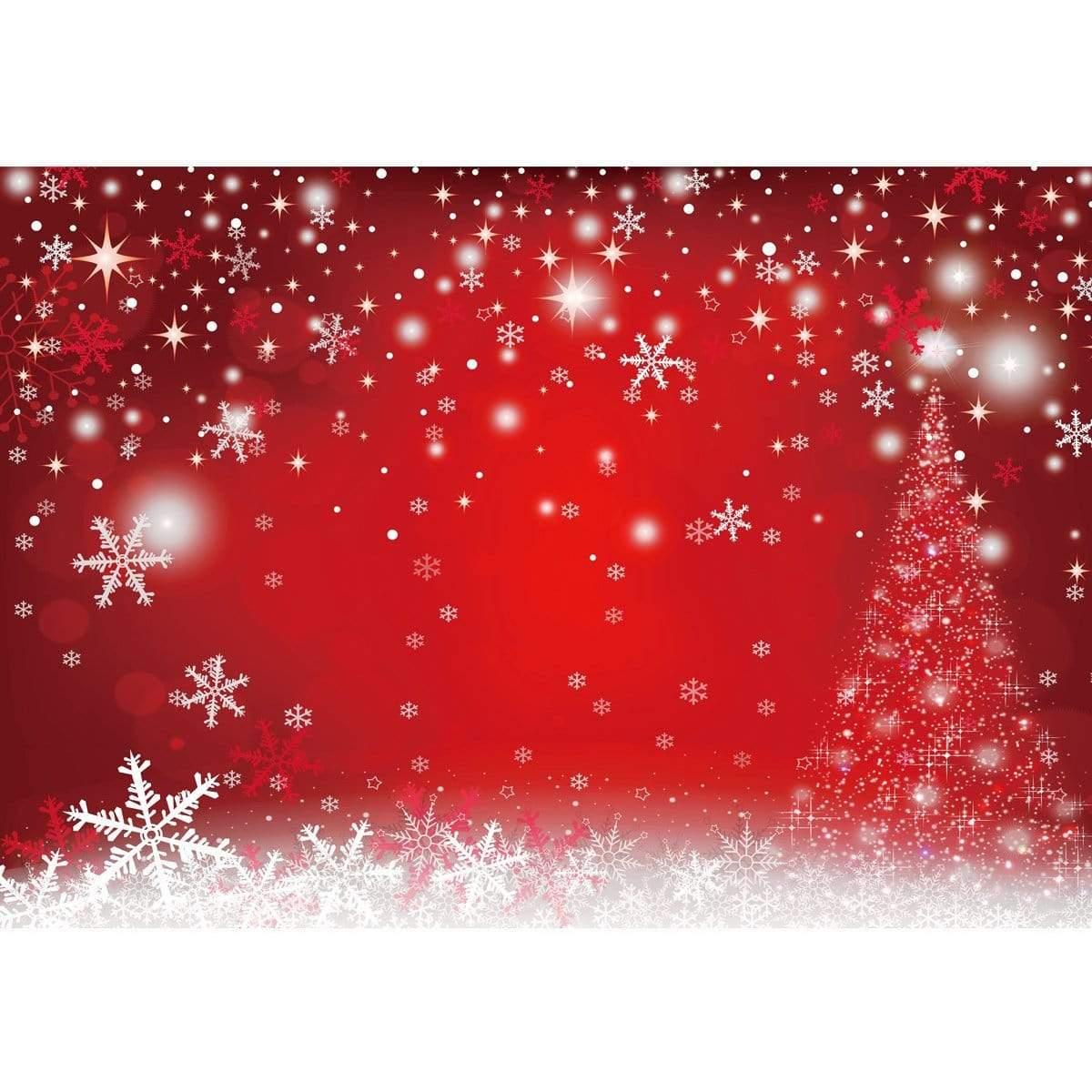 Allenjoy Christmas Xmas Winter Bokeh White Snowflake Red Backdrop - Allenjoystudio