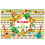 Allenjoy Cinco De Mayo Party Photography Backdrop Cactus Guitar Banners Photocall