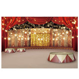 Allenjoy Circus Backdrop for Children Birthday Party Red Curtain Glitter Photostudio