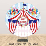 Allenjoy Circus Balloon  Colorful Flag Round Backdrop - Allenjoystudio