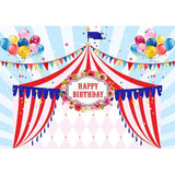 Allenjoy Circus Colorful Balloon Blue Stripes Backdrop
