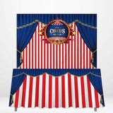 Allenjoy Circus Red and White Stripes Banner Tablecloth