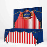 Allenjoy Circus Red and White Stripes Banner Tablecloth - Allenjoystudio