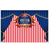 Allenjoy Circus Red White Stripes Blue Curtaion Birthday Backdrop