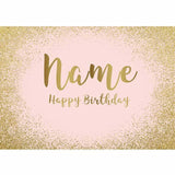 Allenjoy Classical Custom Name Pink Glitter Birthday Backdrop