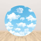 Allenjoy Cloud Blue Sky Round Backdrop