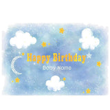 Allenjoy Clouds Moon Stars Dream Blue Birthday Backdrop