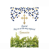 Allenjoy Communion Backdrop with Shiny Dots Flowers and Leaves - Allenjoystudio