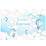 Allenjoy Hot Air Balloon Sky Cloud Custom Name Baptism Backdrop