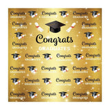 Allenjoy Congrats Grad Backdrop Step and Repeat Graduation Cap Class of 2021 Gold Glitter