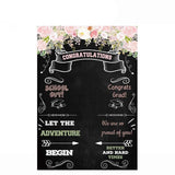 Allenjoy Graduation Backdrop Floral Chalkboard for College Prom Party